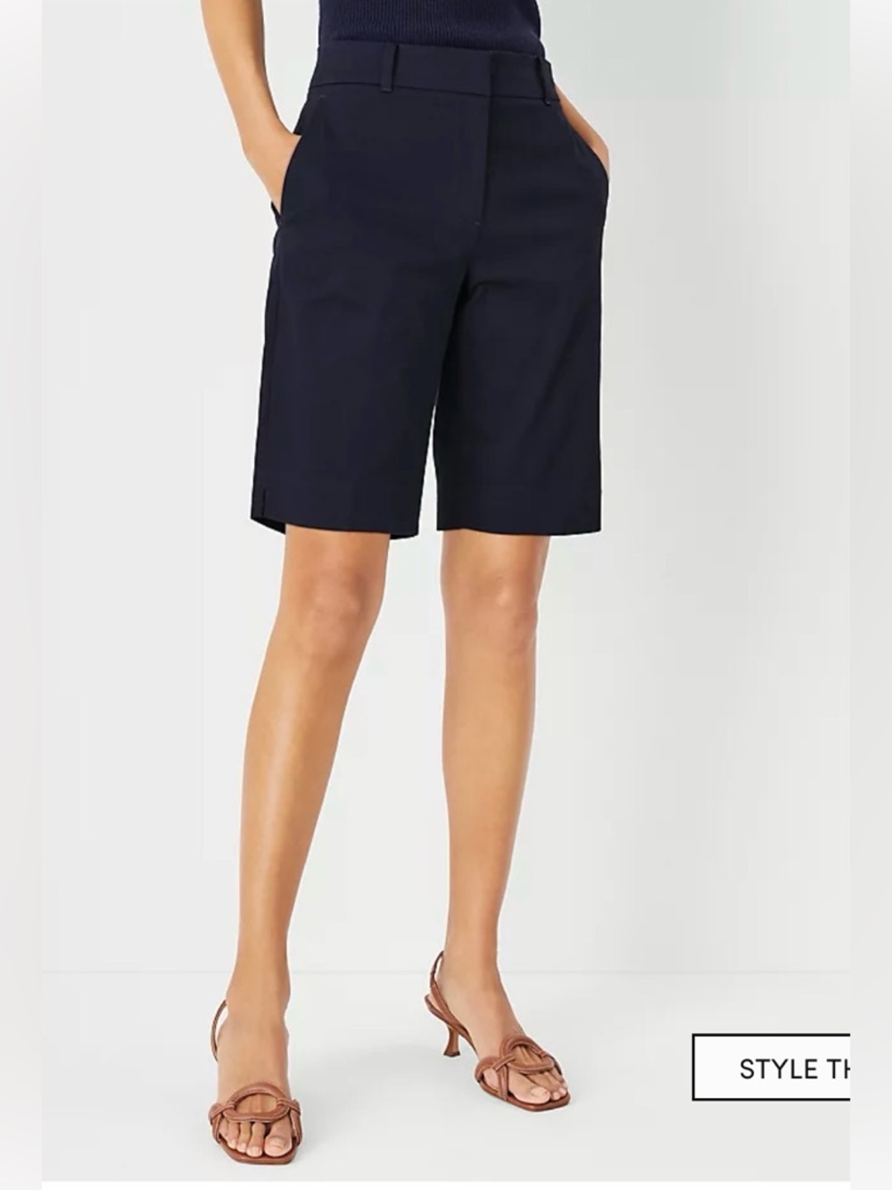Ann Taylor Boardwalk Bermuda Shorts Navy 10